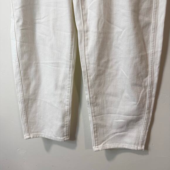 AYR Women's The Beat Jeans Barrel Leg Crop White Size 30 - Picture 5 of 13